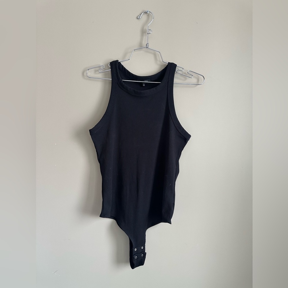 Dynamite Charcoal Ribbed Top